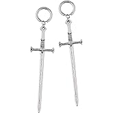Sacina Gothic Sword Earrings Dangle, Gothic Punk Grunge Emo Earrings, Goth Jewelry, Halloween Christmas Jewelry Gift For Women