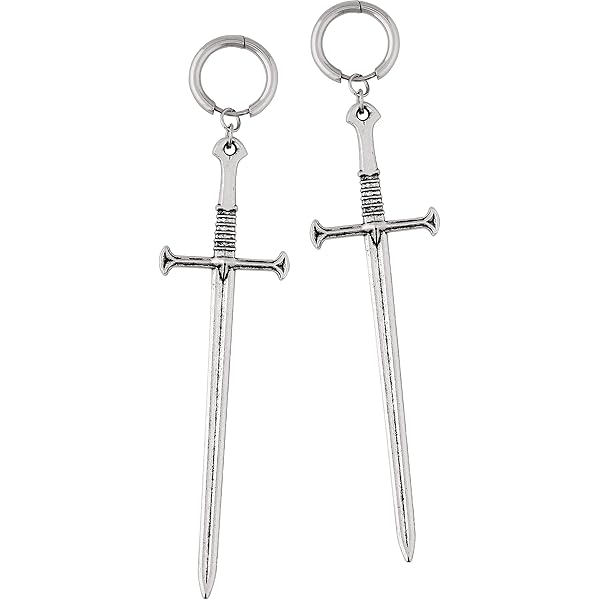 Amazon.com: GTHIC Stainless Steel Punk Sword Stud Earrings