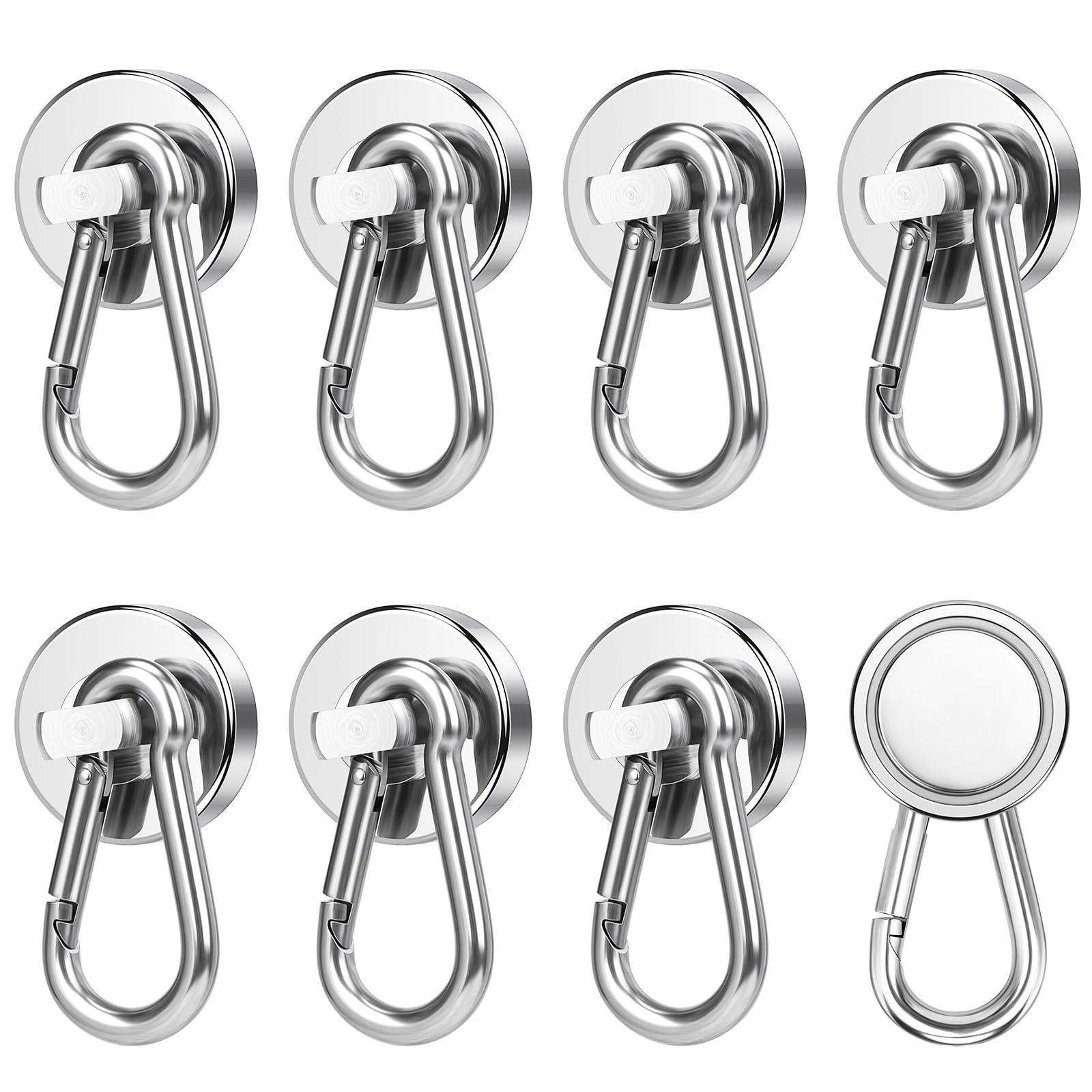 Wukong 25mm | 8 Pack Heavy Duty Magnets, 22KG(50LB) Extra Strong Magnetic Hooks for Cruise, Fridge and Wall