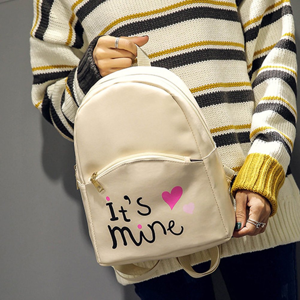 zibuyu preppy chic women pu leather mini backpack letter printed school bag