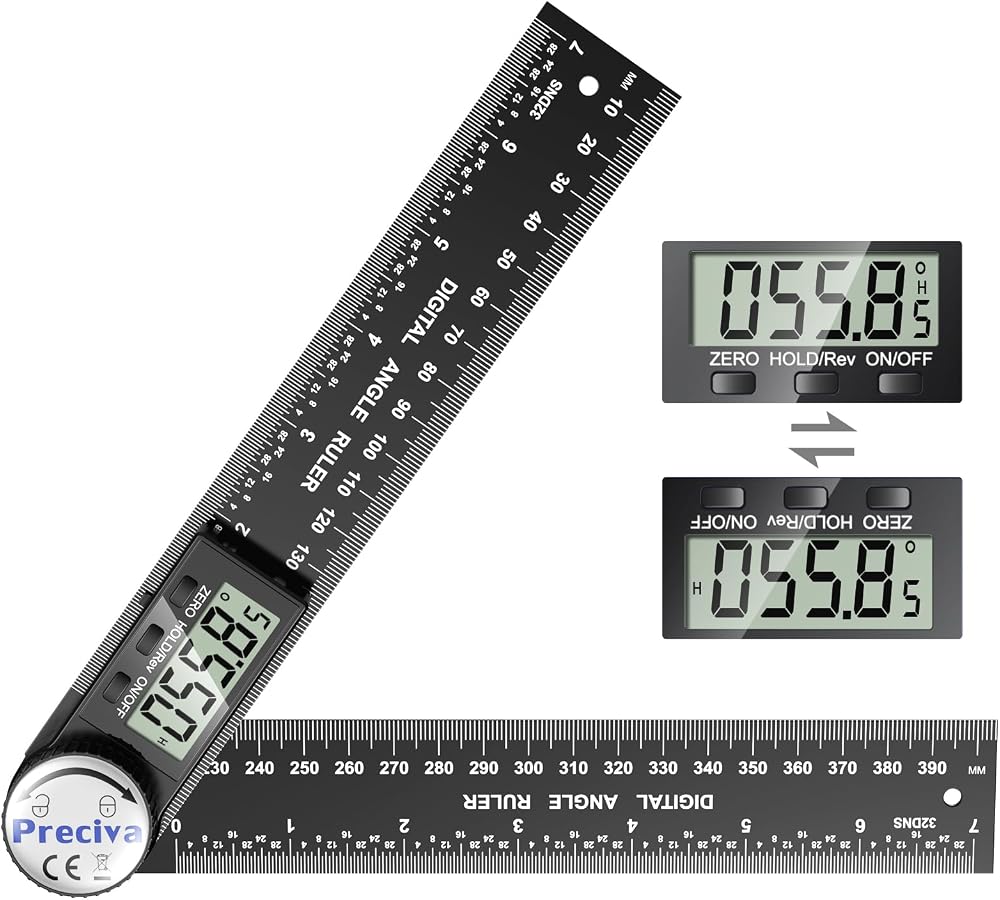 Preciva Digital Angle Finder Tool 400mm Ruler Protractor Internal External