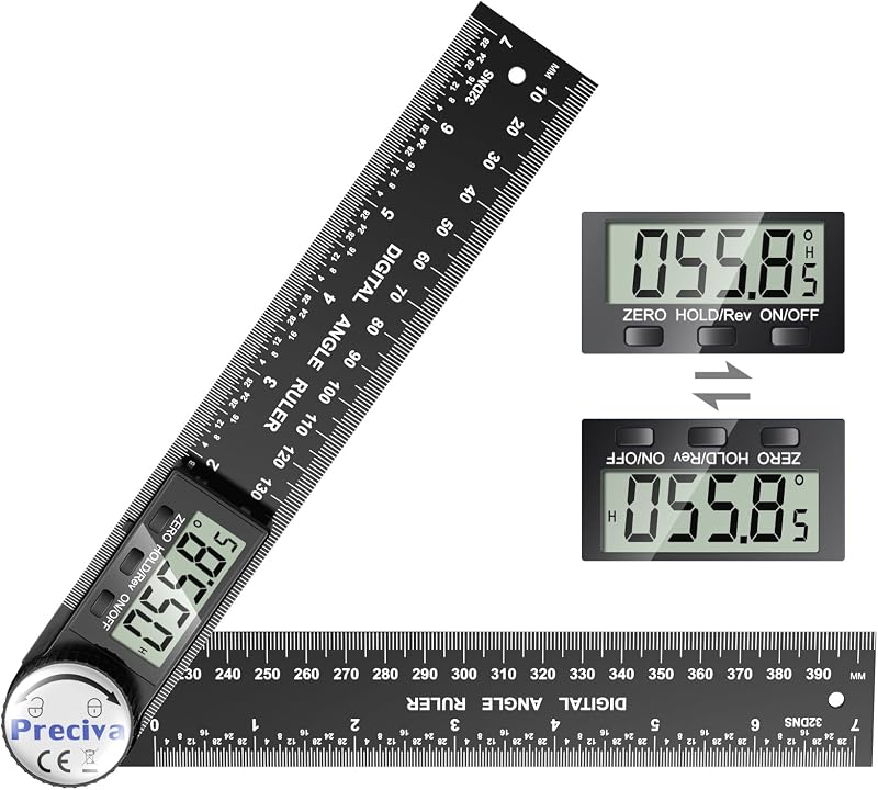 Preciva Digital Angle Finder Tool 400mm Ruler Protractor Internal External