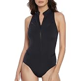 MagicSuit Women's Swimwear Scuba Coco High Neck Racerback Underwire Zip One Piece Swimsuit