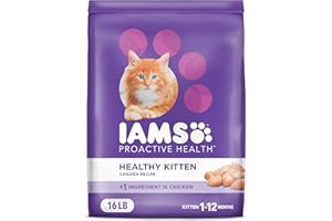 IAMS Proactive Health Healthy Kitten Dry Cat Food with Chicken, 16 lb. Bag