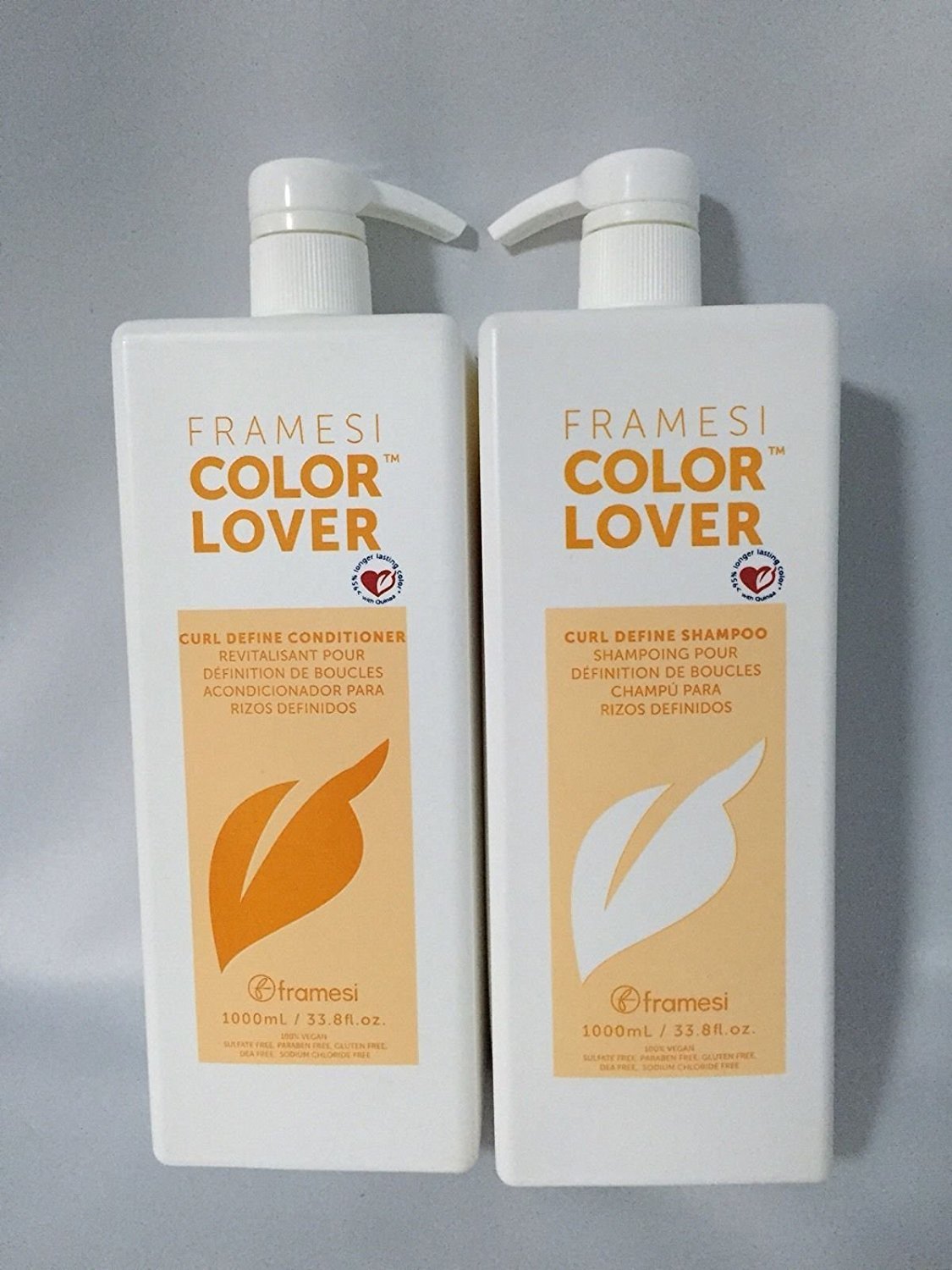 FRAMESI Color Lover Curl Define Conditioner, Orange/Citrus, 33.8 oz. Luxury Beauty