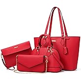 4PCS Women Fashion Handbags Purses Wallet Shoulder Bags Casual Tote Bag Crossbody Bags, Handbag Set Gift for Ladies Girls