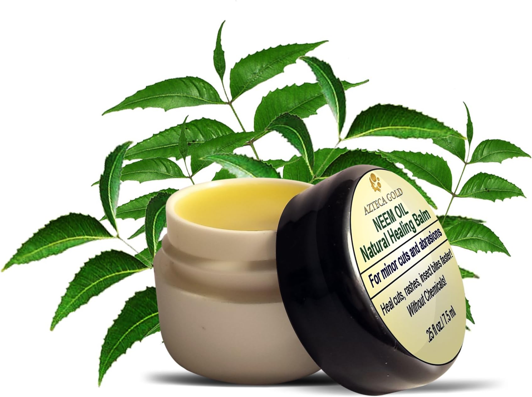 Azteca Gold Neem Oil Natural Organic Healing Balm – Amazing Soothing Ayurveda Balm Promotes and Supports Healthy Skin. Must Have in Your Natural First Aid Kit