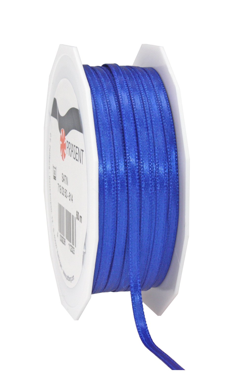 PRÄSENT C.E. Pattberg SATIN royal blue gift ribbon, 55 yards for Wrapping Gifts, 0.12 inches width, Ribbon for Decorating & Crafting, Decorative Ribbon for Gifts, for every occasion — image 1