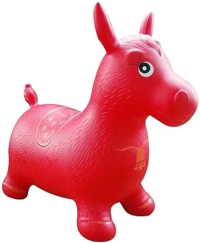 Big Saving Horse Bouncing Riding on Toys Heavy Inflatable Jumping and Horse Bouncing Horse Hopper Animal Toy for Kids - Multi Color (Red)