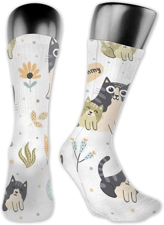 Anime Socks Mother Cat With Kitten Soft Quick Quick Breathable Sports