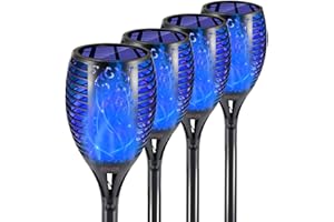EOYIZW Solar Lights Outdoor 4 Pack, Premium 99 LEDs Solar Torch Light with Flickering Flame Outdoor Decor- IP65 Waterproof Solar Garden Lights for Halloween Decorations Yard Garden Porch