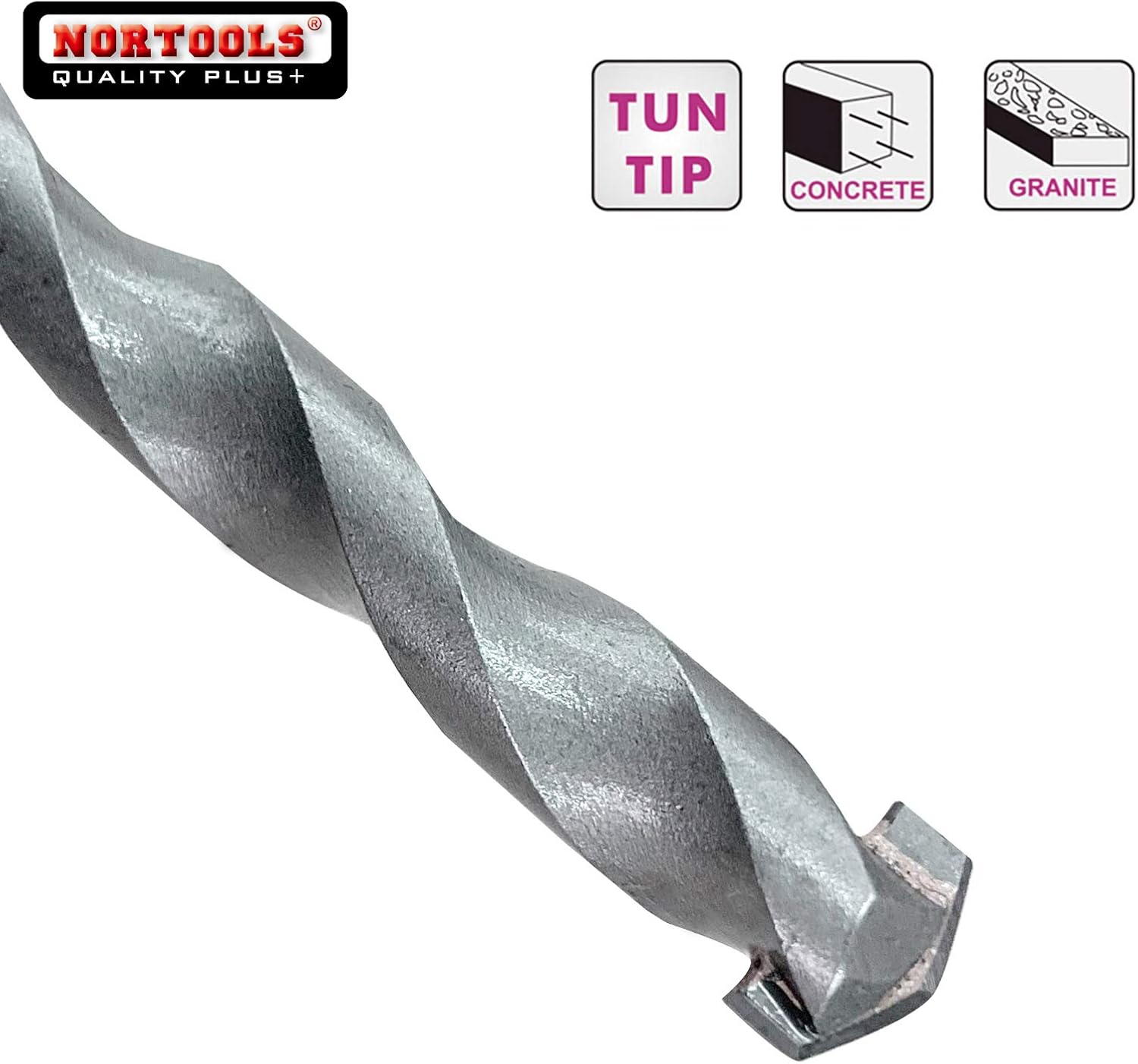 NORTOOLS 5PCS Masonry Drill Bit Set (3/4/5/6/8 mm) - Carbide Tip for Concrete Brick, Stone, 5 PCS_Silver_Hex Shank - Image 3