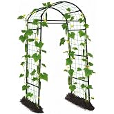 Yotoworth Garden Arch Cucumber Trellis for Climbing Plants 6.7ft Black | Outdoor Archway Arbor Plant Support, For Grape Vine Tomato Pea Bean, For Raised Bed Backyard
