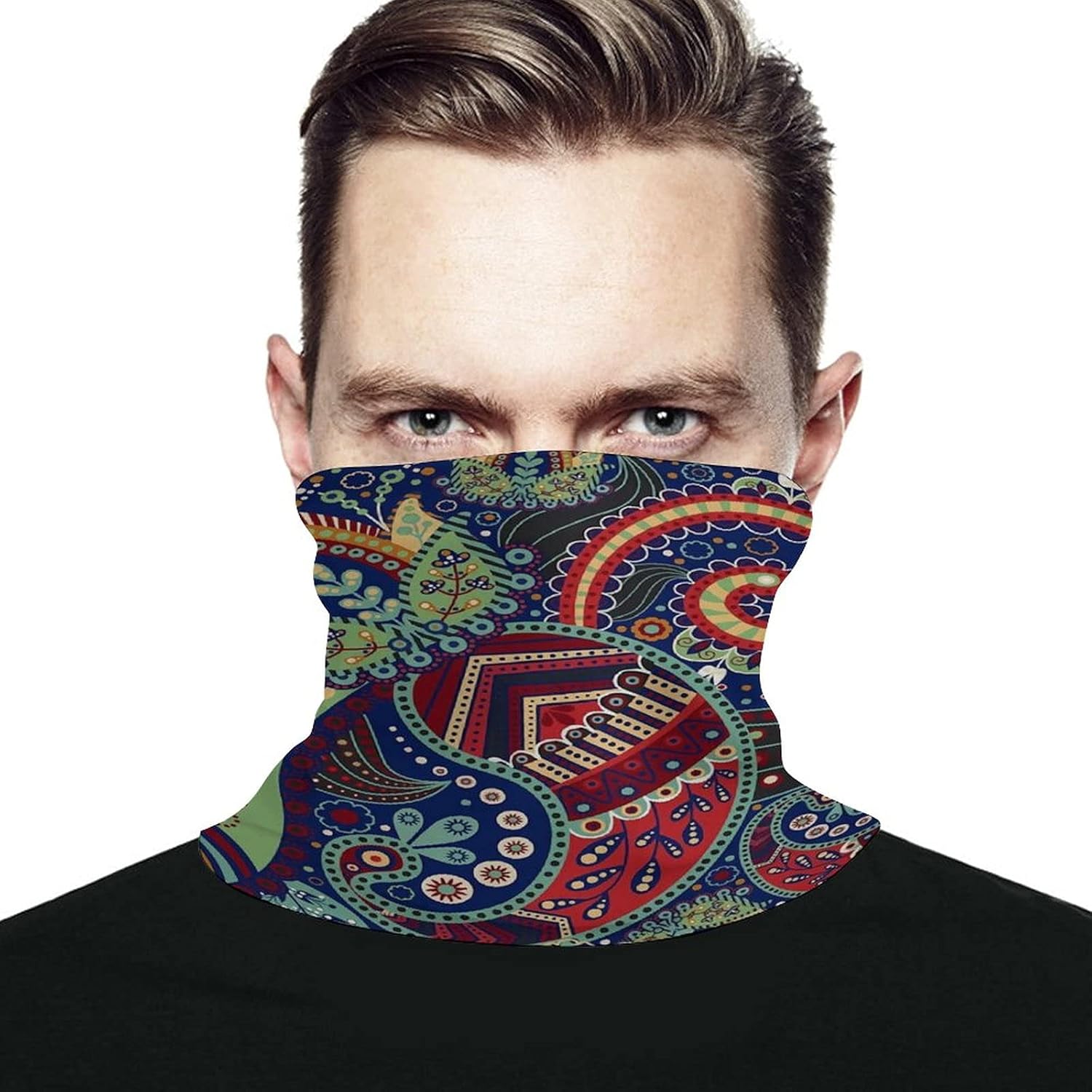 Ethnic Style Plain Bandana Seamless face mask for Men Dustproof