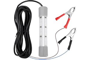 Pinboer Fishing Light Underwater 12V 15000LM 110V 35000LM Green White Blue Yellow Led Submersible Night Boat Waterproof IP68 in Freshwater and Saltwater with 17FT and 33FT