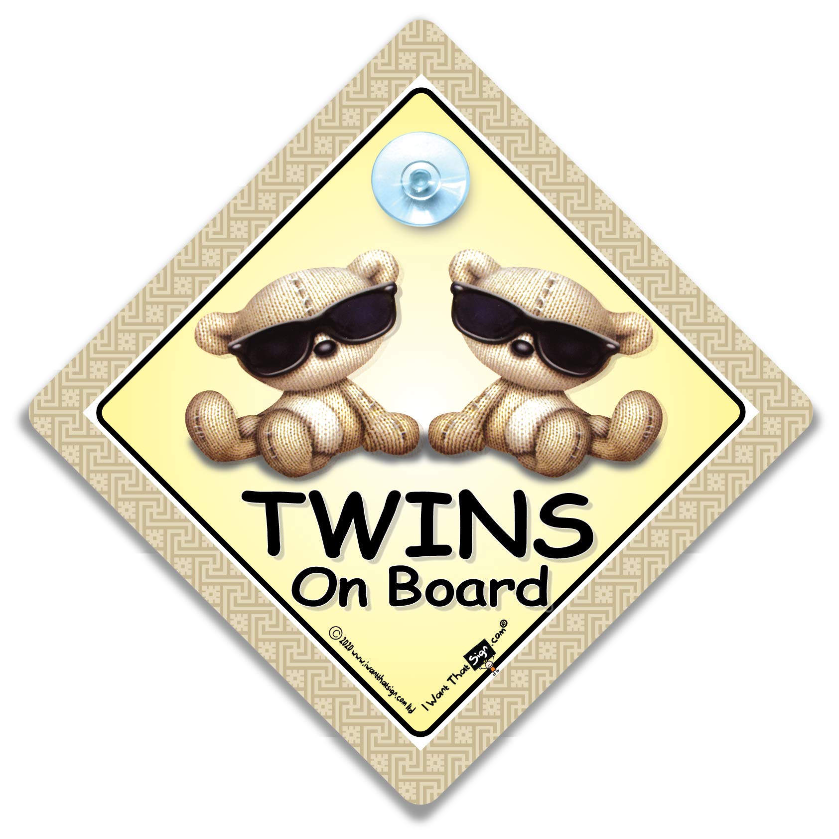 Twins On Board Sign, Baby On Board Sign, Grandchild On Board, Baby On Board Sign, Grandchild on Board Sign, Baby On Board Car Sign, Twins Car Sign, Baby Car Sign, Grandchild Car Sign 14cm