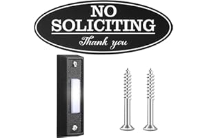 AURORAY Lighted Doorbell Button Wired Door Bell Button Door Bell Push Button with No Soliciting Sign Sticker for Homes Garage
