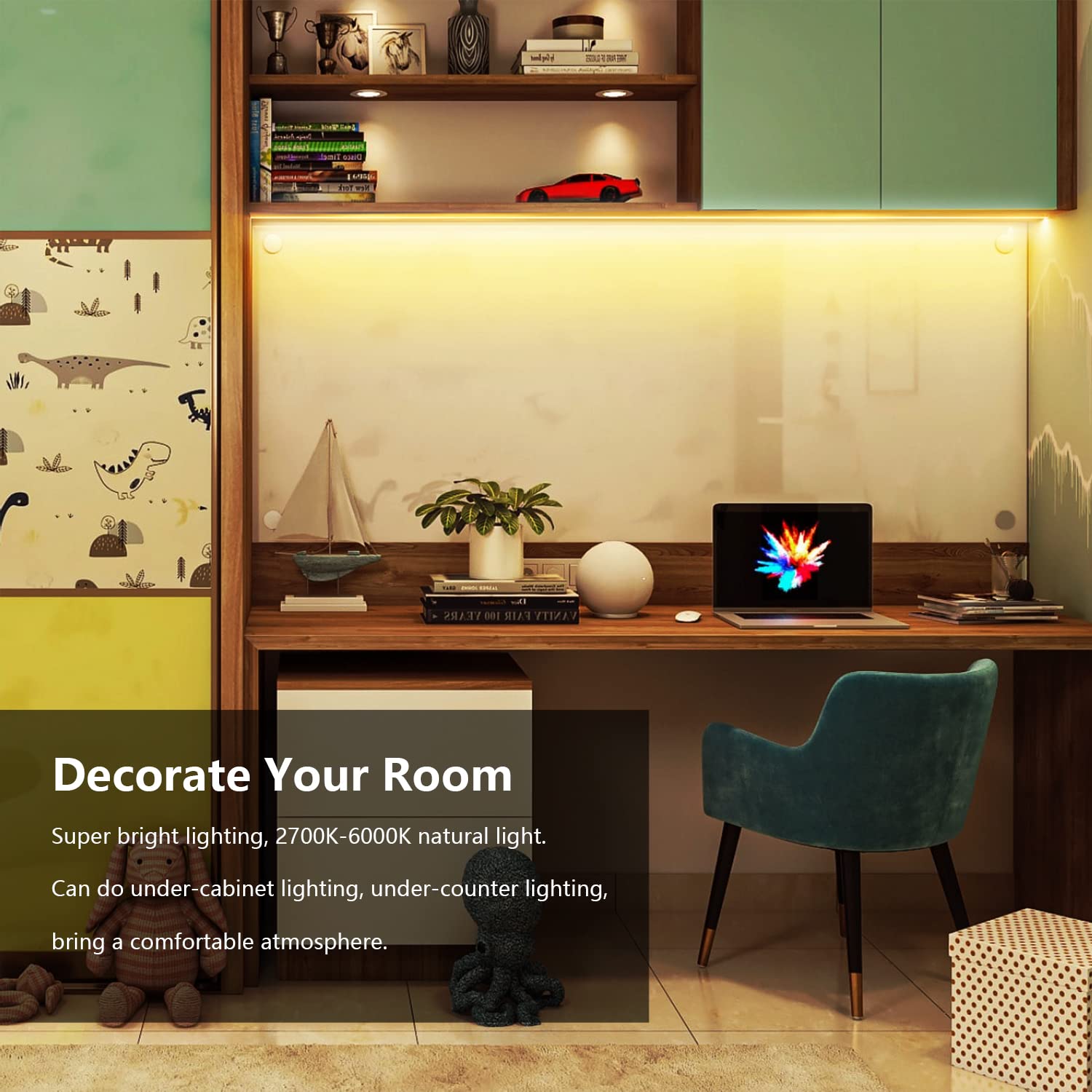 DAYBETTER Under Cabinet Lights, 6 PCS Under Cabinet