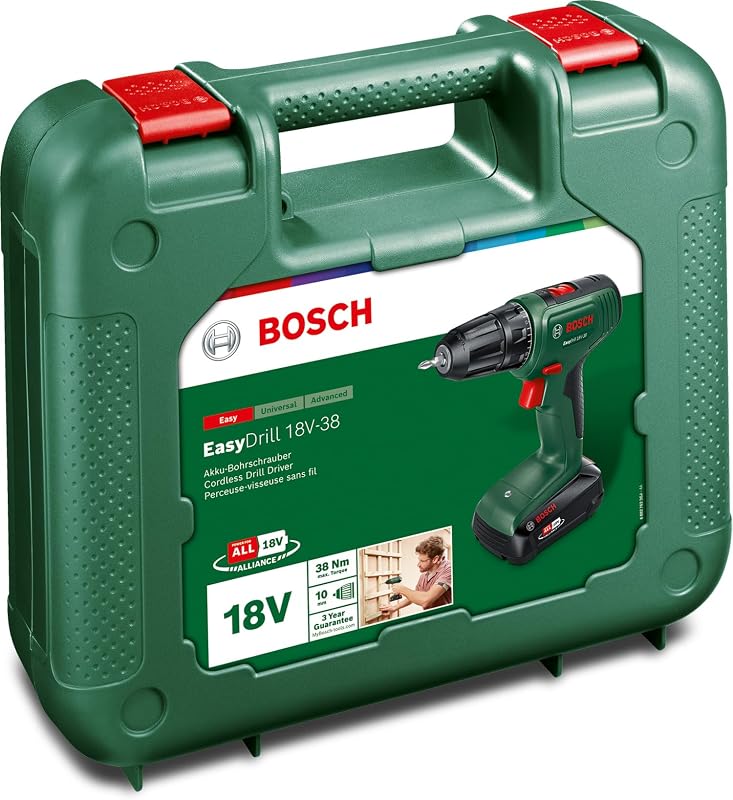 Trapano avvitatore a batteria EasyDrill 18V-38 (1 batteria da 2,5 Ah; sistema 18 volt; in custodia per il trasporto)