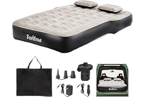 SUV Air Mattress,10inch Car Air Mattress for SUV,Camping Car Bed Mattress with External Pump Pillows Carry Bag