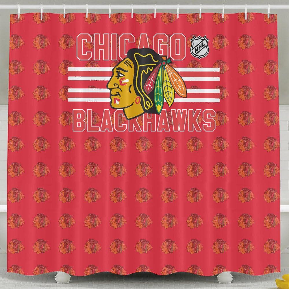 Iwkulad Hockey Chicago Blackhawks Customized Shower Curtains