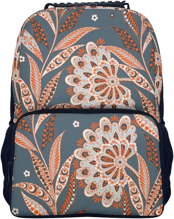 WEIFLY Women Backpacks Cheap Waterproof Durable Laptop Daypack Flowers Schoolbag for Girls/Boys/Kids Holds 14-inch Laptop