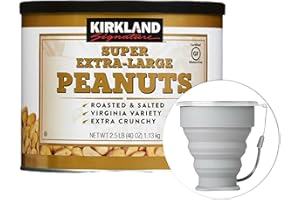 MORALZA Kirkland Signature Super Extra-Large Peanuts, 2.5 lbs.Item 222490. Bundle Sillicone Collapsible Cup 200 mL - 2 items.
