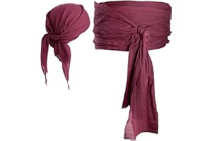 SATINIOR Halloween Pirate Costume Accessories Medieval Costume Bandana Headscarf,Sash Belt for Women and Men