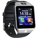 GZDL Bluetooth Smart Watch DZ09 Smartwatch Watch Phone Support SIM TF Card with Camera for Android IOS iPhone Samsung LG Phones Silver