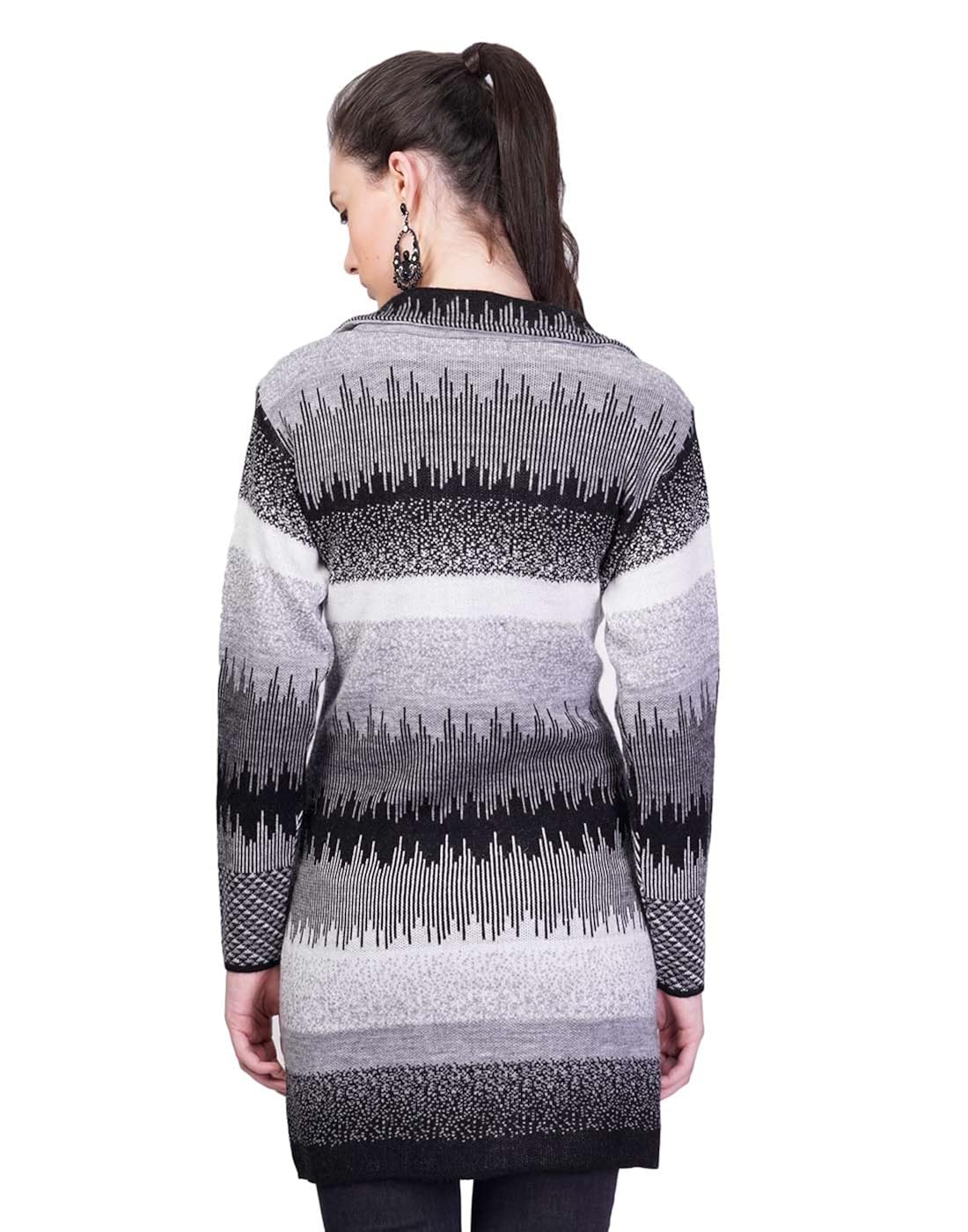 montrex black designer long coat for women