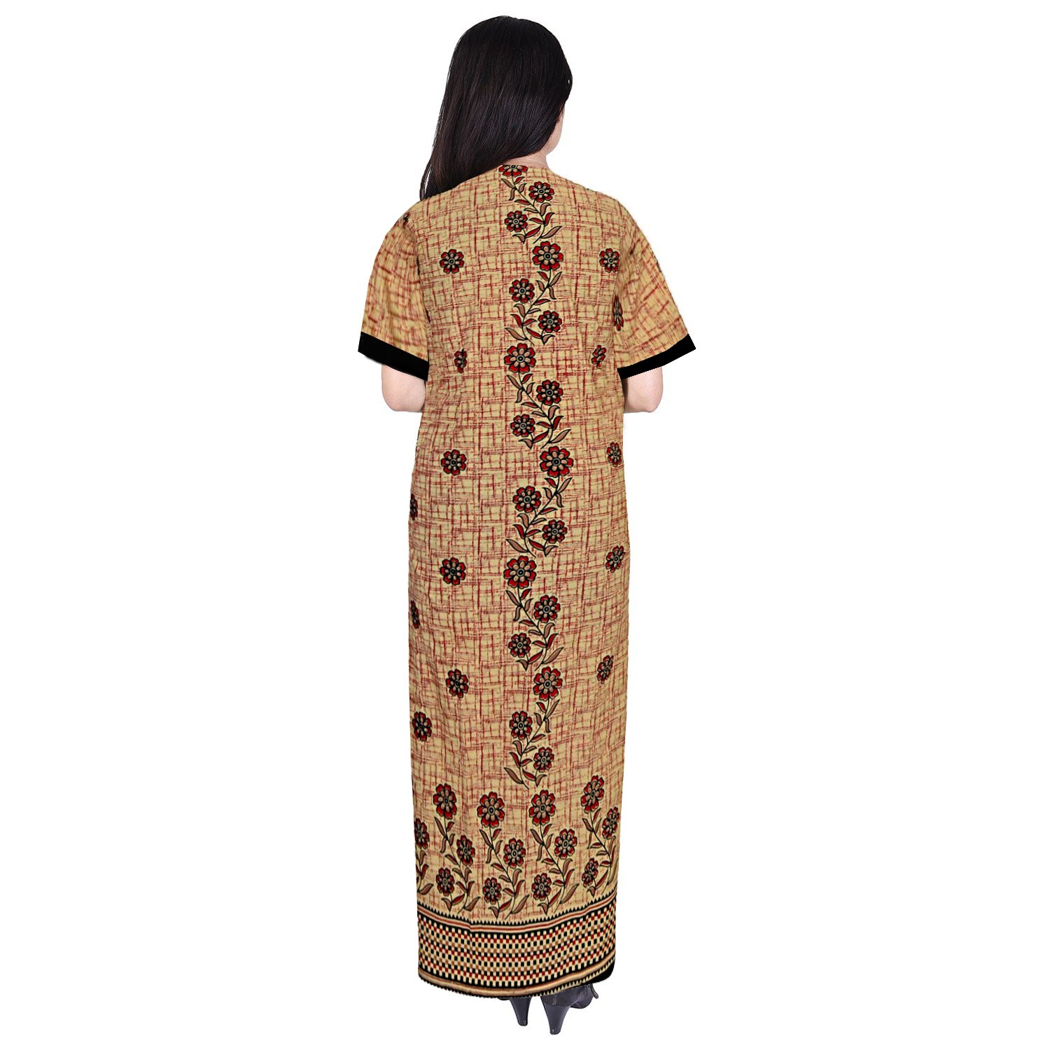 jwf pure cotton women/girls nightwear gown multicolour nighty (free size)