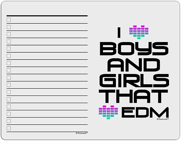 Amazon Com Tooloud I Heart Boys And Girls That Heart Edm To Do Shopping List Dry Erase Board Office Products