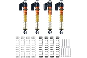 RCLions Adjustable 43mm RC Shocks Absorber Damper for All 1:24th Axial SCX24 Deadbolt Base Camp Lexus Dooge Gladiator RC Crawler Car Upgrades (Black)