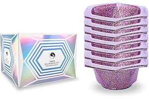 Vellen Hair Professional Glam Color Bowls, Glitter Hair Dye Bowls with Non-Slip Rubber Bottom, Color Bowl Set can be snapped together – 7 Pack (Multiglitter)