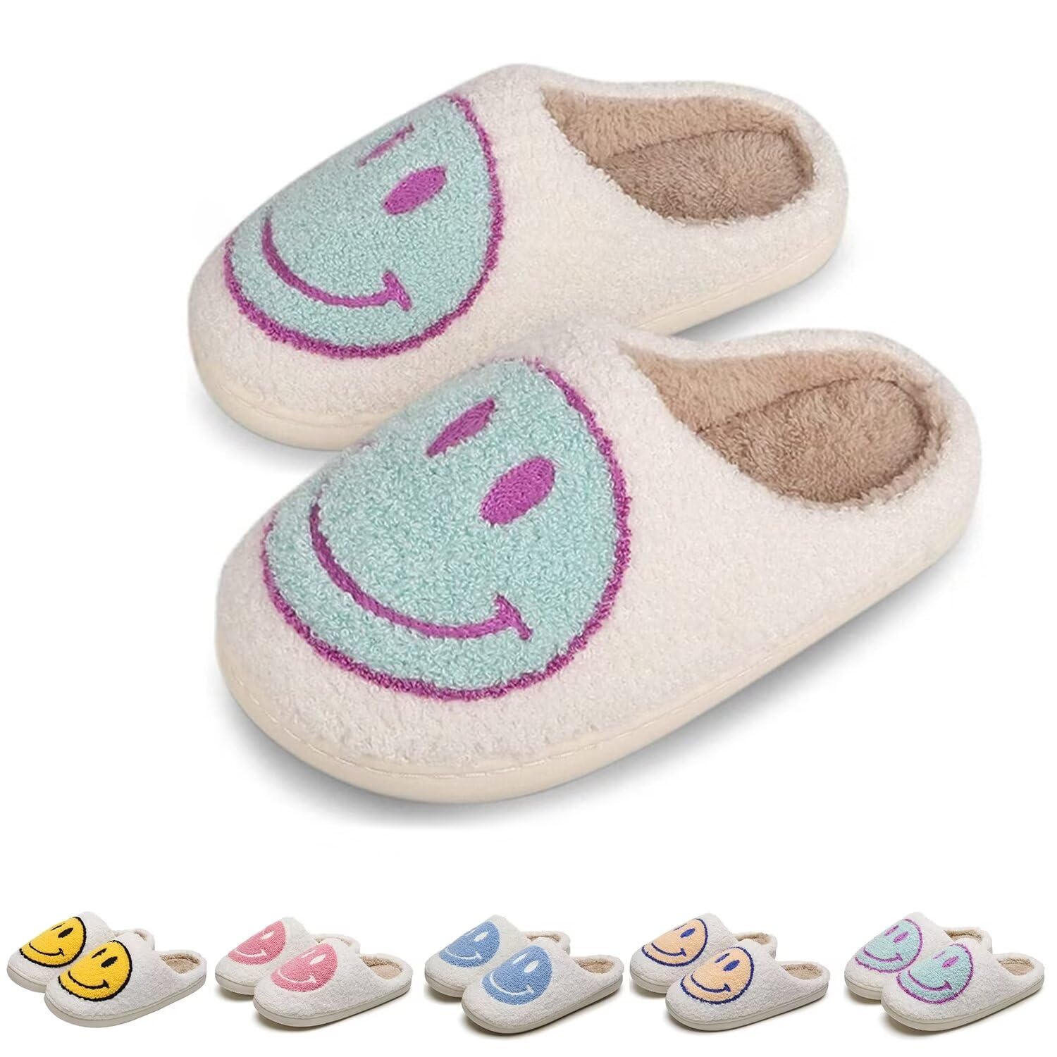 KEYUSHOP Happy Face Slippers for Kids Smile Face