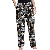 PLTSJRN Men's Pajama Pants with Pockets Breathable Lightweight Sleep Pants for Men Soft Lounge Pants Elastic Waistband