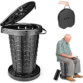XXL Retractable Portable Toilet Travel Toilet (440lbs Capacity) Adjustable Height Camping Toilet for Adults (3.19-18.7 Inches) Collapsible Portable Potty for Camp/Car/Boat/Tent