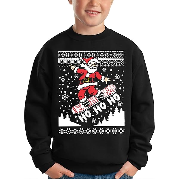 Kids Dabbing Santa Jumper Christmas Sweatshirt Day Boys Age 13 - Foto 8