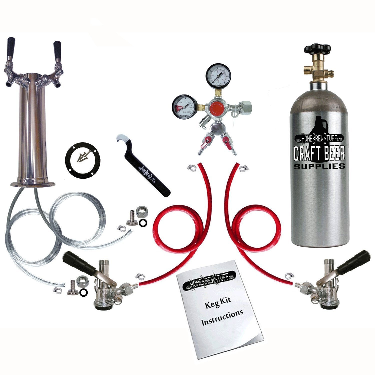 Galleon HomeBrewStuff Double Draft Beer Tower Kegerator Keg