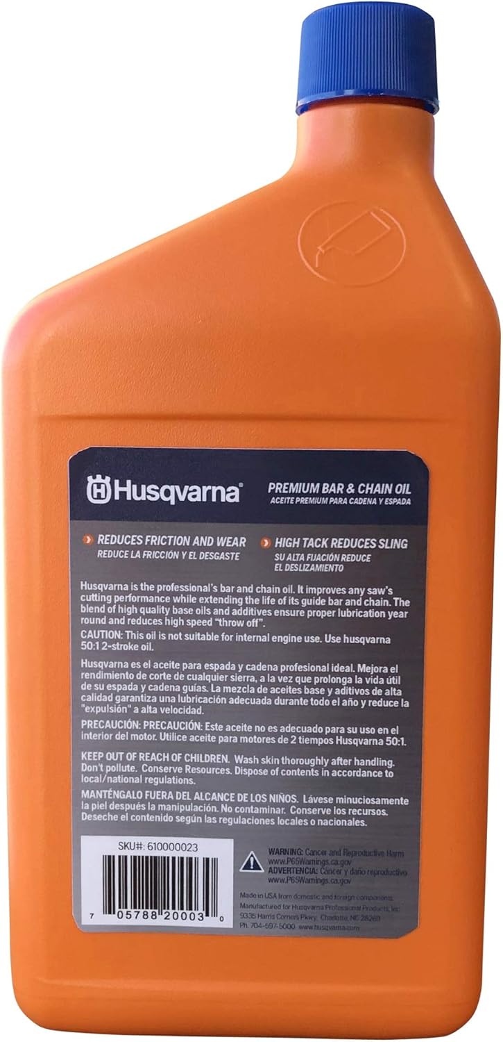 Husqvarna 610000023 Bar & Chain Oil, Quart: Garden & Outdoor