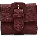 Anne Klein Womens Covered Buckle Flap Wallet Gift Set, New Bordeaux