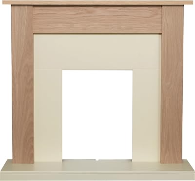 Adam Southwold Oak & Cream 43 inch Fireplace Surround Modern Unfinished