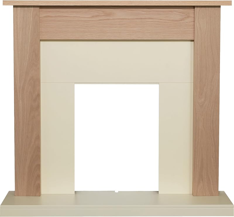 Adam Southwold Oak & Cream 43 inch Fireplace Surround Modern Unfinished