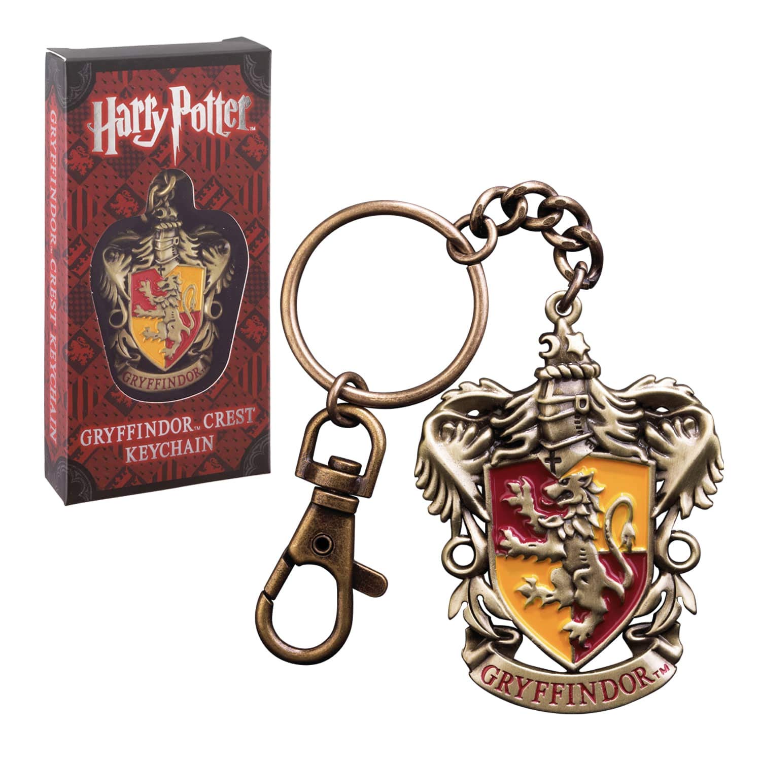 The Noble Collection Harry Potter Gryffindor Crest Keychain - 2in (4.5cm) Hand-enamelled Gryffindor House Keychain - Harry Potter Film Set Movie Props Gifts Merchandise NN7673 Black S