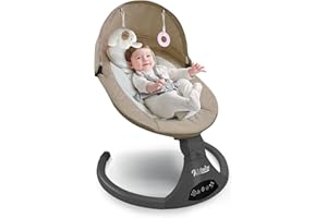 KIDSVIEW Bluetooth Baby Swing for Infants, 5 Speed Electric Baby Swing with Music Speaker and 12 Preset Lullabies for 0-9 Months
