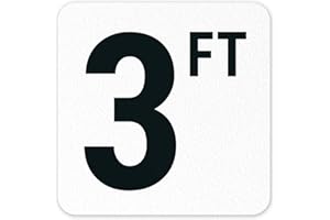 SIGO SIGNS Three Feet Vinyl Adhesive Pool Depth Marker, 6x6 inches, Pool Marker Anti Slip, Made in USA