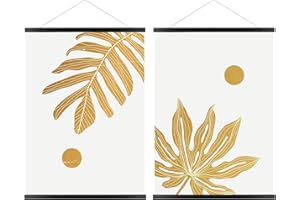 FALAMON 2 Pack Magnetic Poster Hanger Frame, 12x16 12x18 12x24 Magnet Poster Frame Hangers for Hanging Posters, Prints, Photos, Pictures, Maps, Scrolls, and Canvas Artwork (Black, 12")