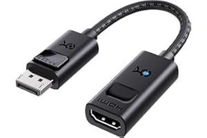 Cable Matters 8K DisplayPort 1.4 to HDMI 2.1 Adapter with 4K 240Hz / 8K 60Hz, Unidirectional DisplayPort to HDMI 2.1 Cable Adapter, Supports RTX4080, RX7900, Not Work with PS5/Xbox, No VRR Support