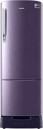 Samsung 255 L 4 Star Direct Cool Single Door Refrigerator(RR26N389YUT/HL, Pebble Blue, Base Stand with Drawer, Inverter Compressor)