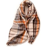 srdmuph Scarf for Women Winter Fall Cashmere Feel Multicolor Plaid Scarves Fashion Long Shawls Checked Neck Wraps Soft Warm